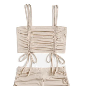 Collection de vêtements de détente et de lingerie pour femmes, printemps-été 2022, hauts en tricot décontractés à col rond 100% coton, ensemble jupe et pantalon, Bangladesh - Product Image 1