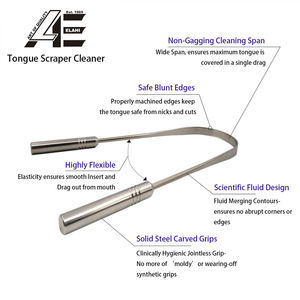 Raspador de Lengua de Acero Inoxidable, Reduce el Mal Aliento, Fácil de Usar, Limpiador de Lengua para Cuidado e Higiene Bucal - Product Image 3
