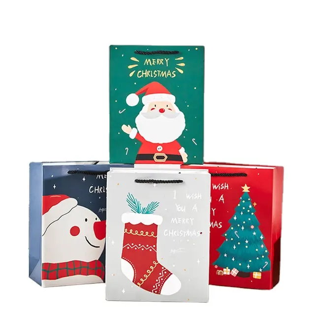 2021 सर्दियों के साथ क्रिसमस कैंडी उपहार पैकेजिंग पेपर बैग लोगो