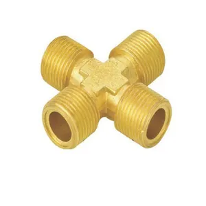 ข้อต่อทองเหลืองแบบสี่ทางสำหรับต่อท่อแก๊ส ผลิตตามสั่ง ขนาดตามต้องการ ด้วยเทคนิคการหล่อแบบกดขึ้นรูป สำหรับขายส่งและรับผลิตแบบ OEM - Product Image 1