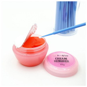 Individual Premade Fans Eyelash Glue Cream Remover (Rosa) 15g El removedor de crema más eficaz para la extensión de pestañas de Corea del Sur - Product Image 1