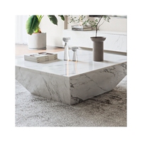 Table basse moderne en marbre, meuble de Table centrale en pierre naturelle blanche, salon