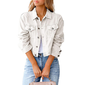 Veste en jean multicolore en cuir de mouton pour femmes remplissage en coton broderie à rayures meilleur design vente en gros OEM personnalisé - Product Image 3