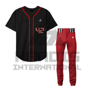 Uniforme de béisbol transpirable de alta calidad Uniforme de béisbol de manga corta Uniforme de béisbol a granel - Product Image 3
