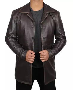 Nouvel arrivage de vestes en cuir véritable Vestes en cuir de haute qualité pour hommes Veste en cuir d'hiver de moto à vendre - Product Image 3