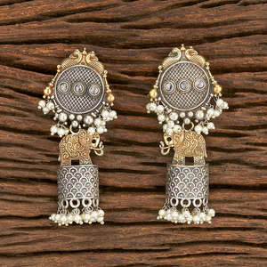 อินโดตะวันตกสองโทนชุบนกยูงต่างหู103083 - Product Image 5