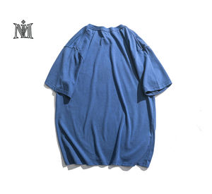 Camisetas de talla grande para hombre, ropa deportiva de colores lisos, cuello redondo, impresión por sublimación, algodón pesado, etiqueta tejida - Product Image 5