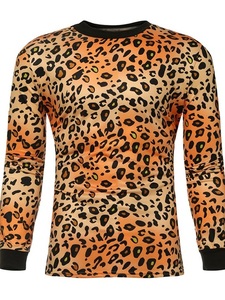 Vêtements décontractés de haute qualité Fitness porte des conceptions personnalisées et logo t-shirt imprimé léopard à manches longues - Product Image 5