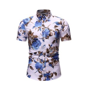 T-shirts pour hommes, nouveaux boutons, dorés sur le devant, motif floral, lot de 2 pièces, 2020 - Product Image 2