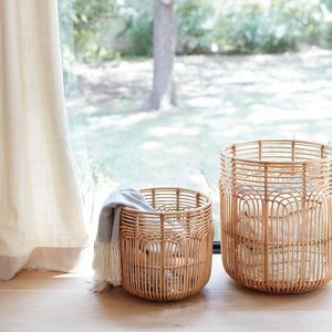Sisu SRH-038 Multi Functional Rattan Storage <b>Basket</b> with Handles <b>Wicker</b> Handwoven Eco Friendly <b>Laundry</b> <b>Basket</b> - Product Image 5