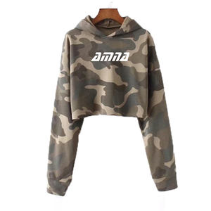 <b>Top</b> Quality Women Hoodies With <b>Crop</b> Design and Sublimated <b>Sleeves</b> in <b>Black</b> Color - Product Image 2