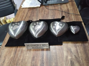 Brassworld India's Silver Aluminium PAW <b>Pet</b> Cremation Urn Funeral Supplies - Product Image 3