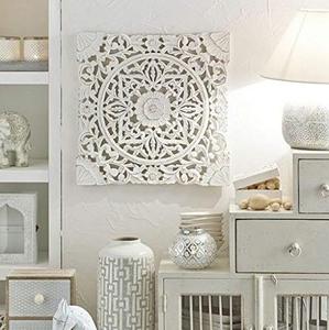 <b>Wall</b> Hanging Panel <b>Wooden</b> <b>Wall</b> Decorative Frame for Living Room MDF <b>Wall</b> <b>Decor</b> <b>Wooden</b> Frame for Home White - Product Image 5