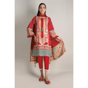 Robe pour femme de couleur orange, en tissu de coton, incroyable, très vendue, costume pakistanais pour femmes, vêtements d'été et d'hiver indiens - Product Image 5