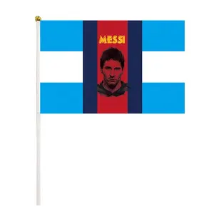 Customized Argentina Messi football team waved a small flag national bunting hand flags decoration us hand flag