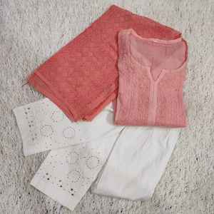 Elegante diseño largo de panel de algodón Kurti Kota Chikankari con bordado de hilo blanco y Mukesh para mujer Ropa Étnica 2021 - Product Image 6