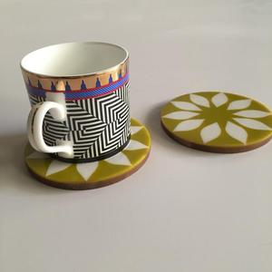 ชุดถาดรองแก้วถ้วยชาทำด้วยมือขนาด10ซม. แผ่นรองแก้วลายกลีบดอกเป็นมิตรกับสิ่งแวดล้อมสำหรับกล่องสไตล์ยุโรป4โต๊ะ - Product Image 3