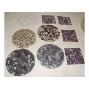 Tops de mesa decorativos de piedra de ágata, forma redonda, venta al por mayor - Product Image 1