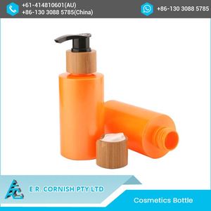 Biodegradable Packaging Empty <b>PLA</b> Plastic Cosmetics Bottle with Bamboo Pump - Product Image 2