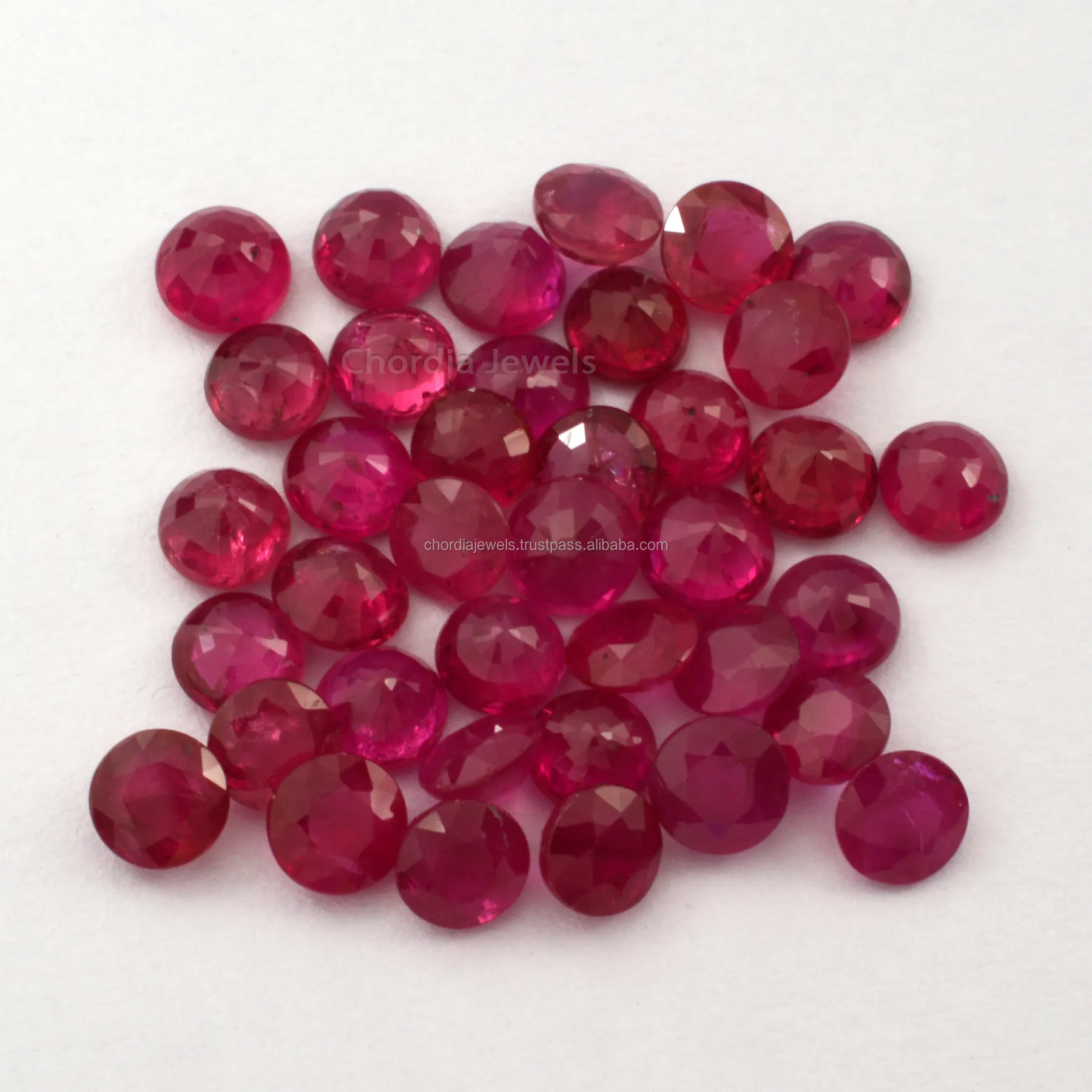 Natürlicher Burma Ruby 3mm - 3.50mm Runds chnitt Lose Edelsteine Echte Rubins teine Für Schmuck herstellung Edelstein Großhandels preis