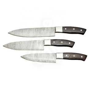 Full Tang Craftsman Handmade Forged Damascus Japanese Chef <b>Knife</b> Cleaver <b>Knife</b> <b>Kitchen</b> <b>Knife</b> Set With Walnut Wood Block Holder - Product Image 1