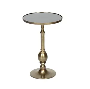 Table à oeufs moderne en métal laiton antique encastrée en aluminium granit noir meubles de maison pour le café côté chambre salon salle à manger - Product Image 1