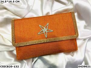 Luxe ethnique Jute sac de soirée fête de mariage pierre motif tissu pochette sacs à main mariée pochette sacs à main - Product Image 2