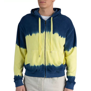 Sweat-shirts à capuche noirs personnalisés, style tie-dye froissé, avec deux couleurs attrayantes pour hommes - Product Image 2