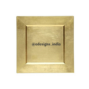 Plaque de chargement en métal de qualité supérieure, décorative pour mariage et événement, faite à la main, sous-assiette carrée, plateau de service en gros - Product Image 5