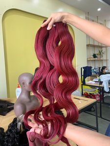 Extensions de cheveux Remy vietnamiens, lots de cheveux humains ondulés Ocean Wavy, trame machine, couleur teinte - Product Image 1