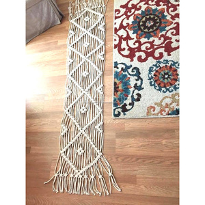 Corridore di cotone macramè etnico grande di vendita caldo India per tavolo rettangolare da pranzo in fattoria Runner da tavolo in macramè - Product Image 4