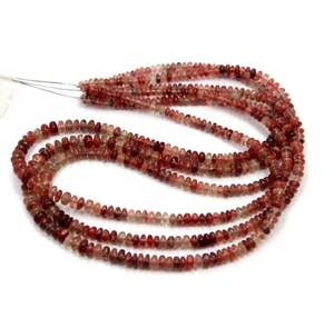 Andesine Smooth Roundel Shape Natural Gemstone <b>Beads</b> 18 Inch <b>Stone</b> <b>Beads</b> Collection - Product Image 1