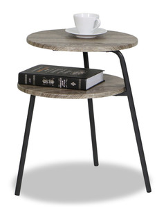 โต๊ะข้างสองชั้นชั้นชั้น2ชั้นเฟอร์นิเจอร์ไม้และเหล็กเฟอร์นิเจอร์ทันสมัย - Product Image 2