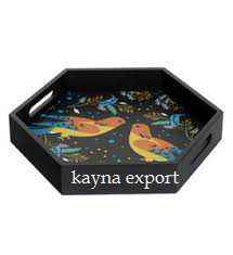 ถาดไม้เคลือบพิมพ์ลายสี่เหลี่ยมผืนผ้าสำหรับเครื่องครัวและร้านอาหารถาดเสิร์ฟชาและกาแฟ - Product Image 6