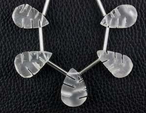 7 piezas de piedra Natural de cuarzo transparente, joyería en forma de pera, piedra blanca, estilo único - Product Image 3