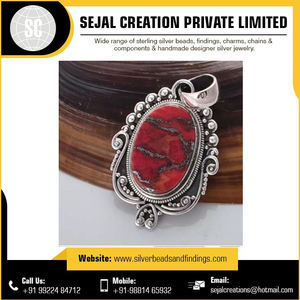 Proveedor y exportador indio, colgantes elegantes de plata esterlina con tecnología de incrustaciones de ajuste de bisel - Product Image 2