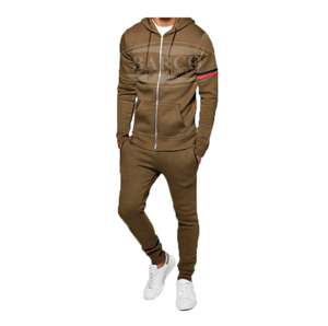 Personalizado OEM impreso chándal Jogging chándal temporada otoño tela de lana 100% poliéster cremallera completa 2 en 1 diseño de los hombres - Product Image 1