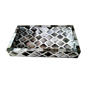 Bandeja Decorativa de Nácar Negro al por Mayor, 30x20cm, Artesanía de Calidad Certificada EPCH, para Uso en Hoteles y Restaurantes de India - Product Image 5