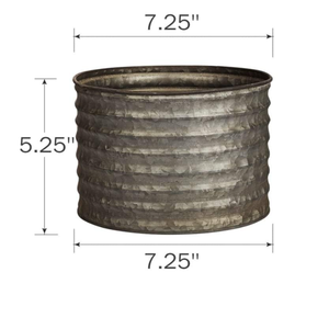 Amante — planteur en métal galvanisé décoratif, Combo de fleurs côtelées pour la décoration de jardin - Product Image 1