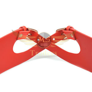 Ceintures élastiques en tissu pour femmes de grande taille Nouveau composite Gym pour filles et vêtements décontractés Ceinture rouge en cuir Robe à taille à double boucle - Product Image 6