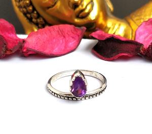 <b>Handmade</b> 925 Solid Sterling Silver Ring Natural Faceted Amethyst Gemstone Amethyst Silver Ring <b>Handmade</b> <b>Jewelry</b> - Product Image 3