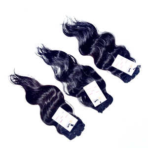 ผมต่อจากผมมนุษย์บริสุทธิ์ของชาวอินเดียผมหยิกเป็นลอนตรง - Product Image 1