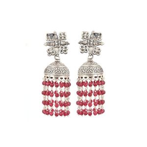 Pendientes de plata de ley 92,5 para mujer, diseño con pasador Floral, candelabro rojo, aretes de alta calidad para fiesta - Product Image 1