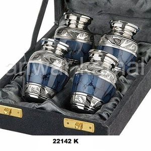 Urnas de recuerdo personalizables biodegradables ecológicas de latón azul fuego - Product Image 1
