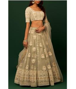 Mais atraente casamento nupcial desgaste algodão seda lehenga choli com dupatta pesado bordado trabalho desgaste das mulheres indianas étnica