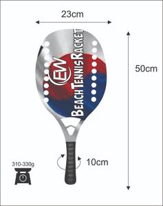 Raquettes de beach tennis et de padel sur mesure avec logos en fibre de carbone et verre, combinaisons de couleurs, 310-330g, 50cm - Product Image 1