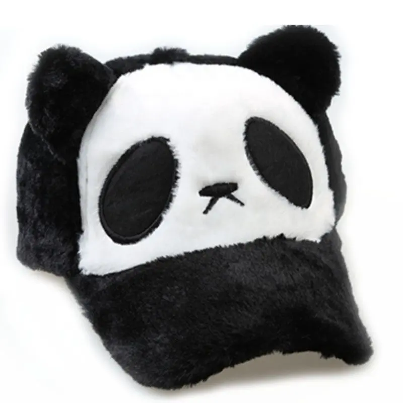 Vendite dirette della fabbrica peluche panda berretto genitore-figlio simpatico animale cartone animato berretto da baseball all'ingrosso caldo autunno e inverno cap