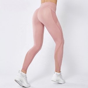New Design Custom Logo High Waist Knitted Super Soft Anti-Bacterial Snagging Resistance 240g Full Length <b>Yoga</b> Leggings Side - Product Image 4