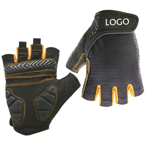 Beste Qualität individuelle Radhandschuh Polster Leder Radhandschuhe original Sport halber Finger Anti-Rutsch Neopren Herren und Damen Unisex