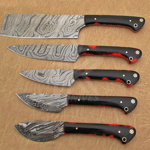 Custom Made Damascus Steel 5 Pcs of Professional Chef Kitchen <b>Knife</b> <b>Set</b> - Product Image 4